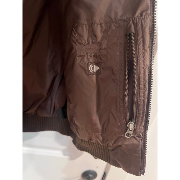 The North Face Size L 550 Puffer Jacket Cafe Brown hooded - Picture 5 of 8
